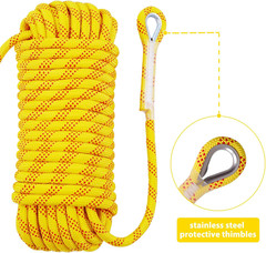 Static Climbing Rope – 12Mm High Strength Arborist Rope 32FT for Outdoor Rappell