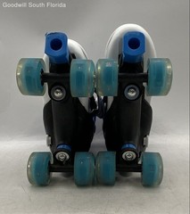 Taiker Unisex Kids Black Blue White Adjustable Four Wheeled Roller Skates 34-37