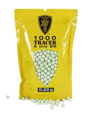 Tracer BBS Glow-in-The-Dark Premium 6mm Airsoft BBS Ammo, 1000 Count, 0.20 Gr…