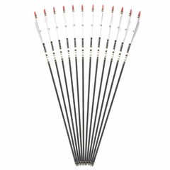 12pcs Archery 30″ Hunting Carbon Arrows Turkey Feathers Shooting Target Practice