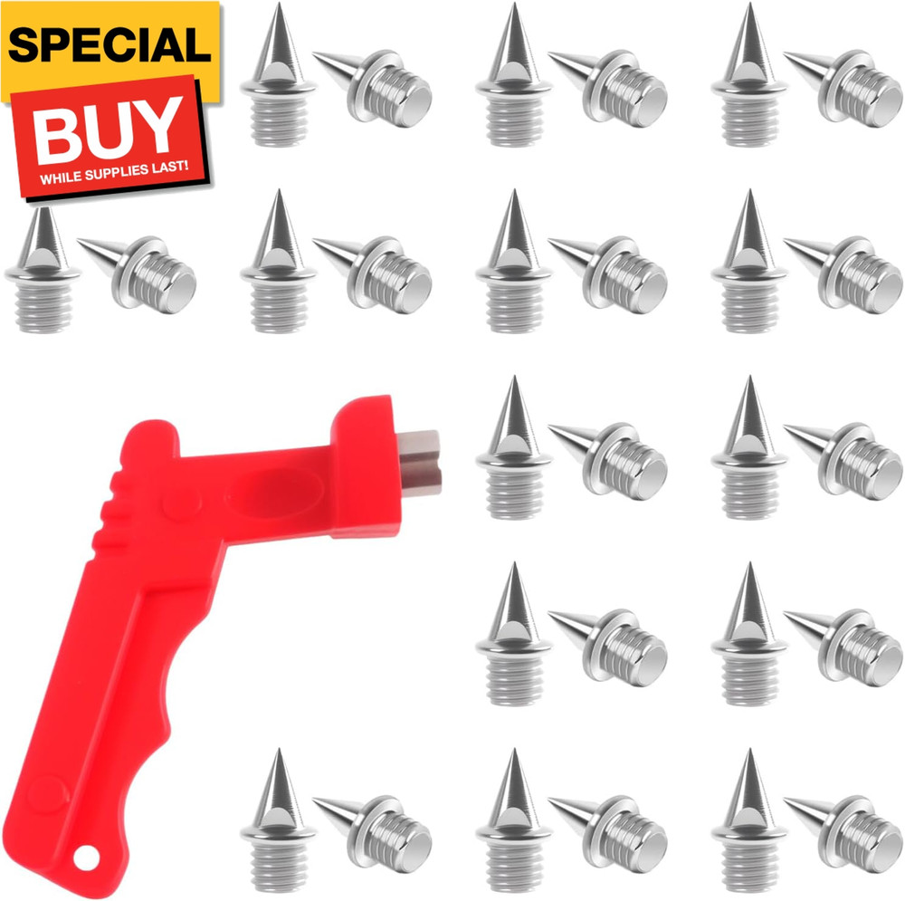 32PCS 1/4 Inch Track Spikes – Stainless Steel Pyramid Spikes for Track Shoes, Cr