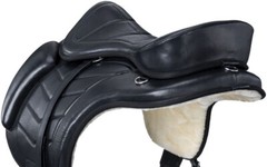 100% Softy Leather All Purpose Treeless leather black saddle Freemax saddle