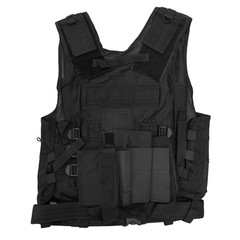 Shooters Gate Deluxe Paintball Vest, Drop Leg Carrier & Range Bag Set – Black