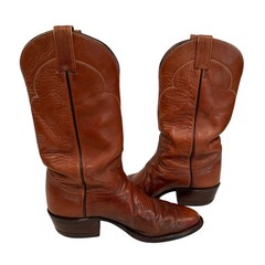 Tony Lama 5084 Western Cowboy Boots Men’s 8.5D Leather Brown Classic Vintage