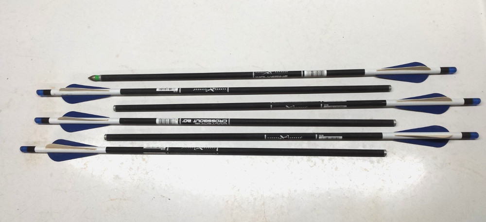 6 Wolverine Crossbolt 20″ Carbon Express Crossbow Arrows VG+