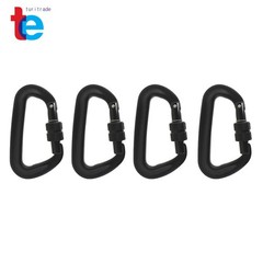 4PCS Heavy Duty Aviation Aluminum 12 KN D-Shaped Locking Carabiners Clips US