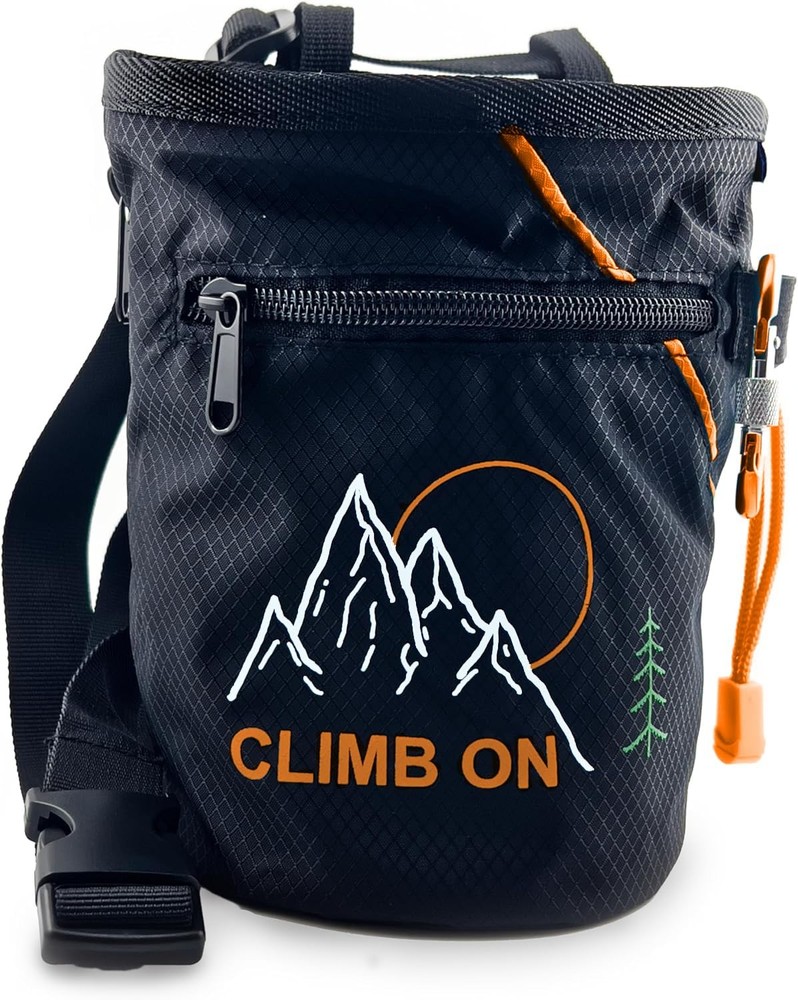 Chalk Bag + for Rock Climbing, Bouldering, Top Rope | Climb On (Chalk Bag (Or…