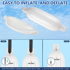 Orlang 6.5In X 23In Boat Fenders Boat Bumpers For Docking 4 Pack Inflatable