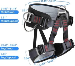 Thicken Professional Safety Belt with Magnesium Alloy Connection Ring – Tree …