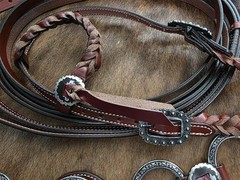 Heritage Metal Ring Headstall, Reins and Breastcollar – Large Silver Rings