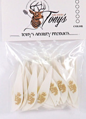 2.5″ Vanes Tonys All New Super Wave Archery Vanes White 50PK TNYSWV3343B