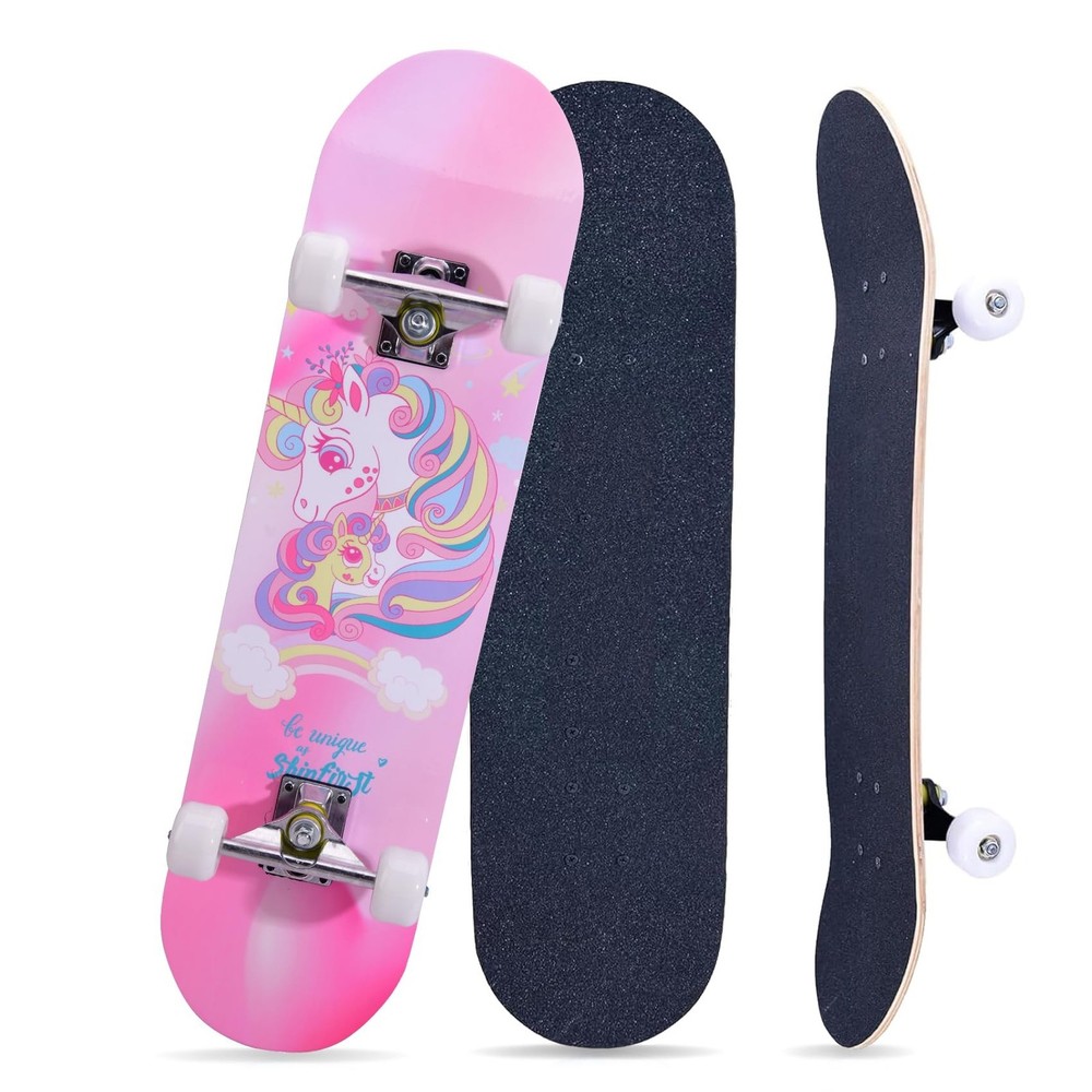 Skateboards for Beginners Kids Boys Girls Teens and Adults, 31 Inch Complete …