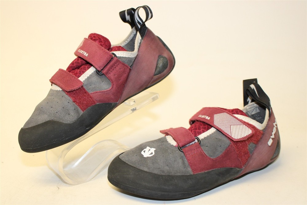 Evolv Elektra Womens Size 38 7.5 Merlot Grey Climbing Approach Bouldering Shoes