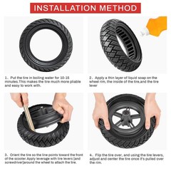 2 PCS 10×3.0 255×80 (80/65-6) Solid Tire,10 Inches Electric Scooter Tires 10 …