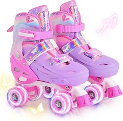 Roller Skates for Girls Boys Kids Age 4-6 5-8 6-12 8-12 with Light Up Wheels,…
