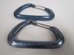 Set of Two Pre-owned Black Diamond MiniWire Carabiners Great Condition Gray 24kN