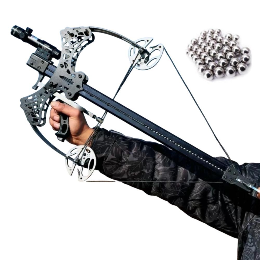 Mini Compound Bow 45lb Shoot Rapid Bow Shooter Steel Ball Launcher Hunt Archery