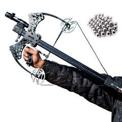 Mini Compound Bow 45lb Shoot Rapid Bow Shooter Steel Ball Launcher Hunt Archery