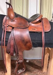 Simco Brown Leather Pleasure/Trail Saddle Traditional Design 15in Model 886