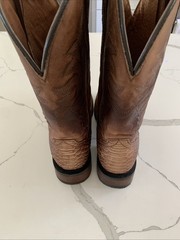 Men’s US 8M Dan Post Ka Python Print Leather Brown Western Cowboy Boots Preowned