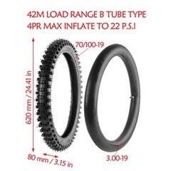 Front 70/100-19 Rear 90/100-16 Tire Tube for Dirt Pit Bike Motocross TTR125 CR80