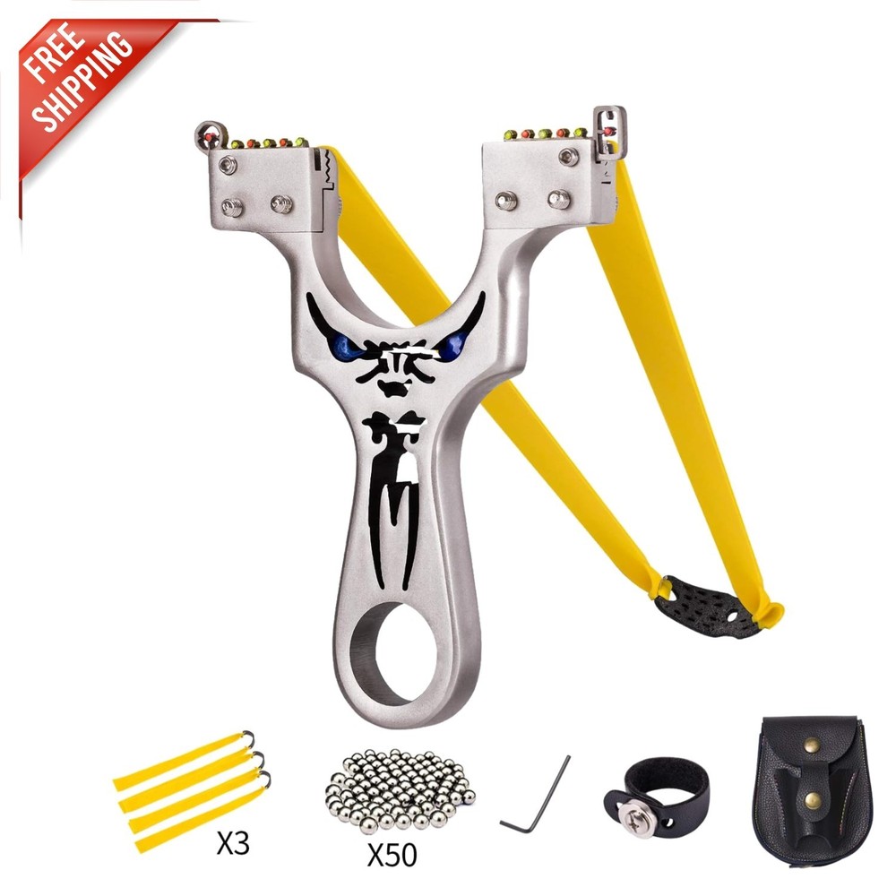 High-Power Metal Slingshot with 100 Ammo Balls – Ultimate Target Shooting Tool