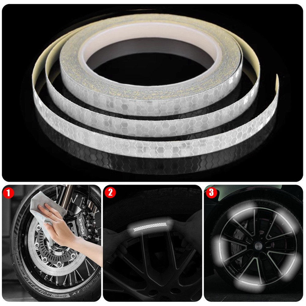 26FT Reflective Safety Tape Self Adhesive pinstripe Sticker Strip Decal 1CM
