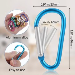 200pcs 1.8″ Carabiner Clip D Ring Carabiners Small Carabiner Keychain Spring …