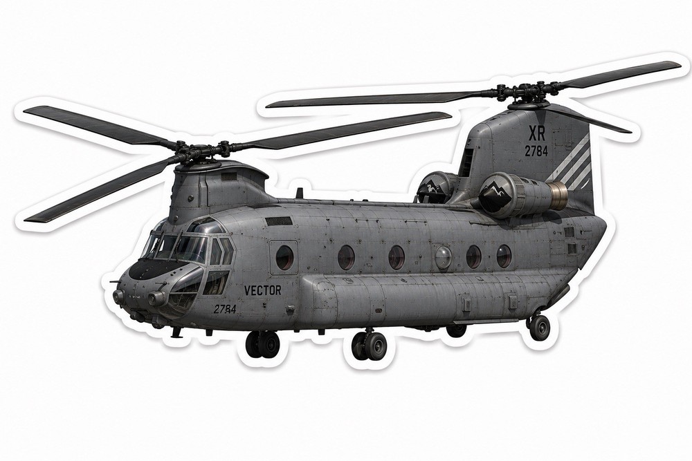 CH-47 Chinook Heavy Lift Helicopter Die Cut Sticker Military Helicopter