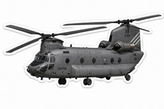 CH-47 Chinook Heavy Lift Helicopter Die Cut Sticker Military Helicopter