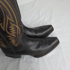 Vintage ARIAT Brown Western Boots Embroidery Decorative Stitching 8.5D