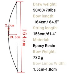 65″ Traditional English Longbow 60/65/70lb Takedown Straight Bow Archery Hunting
