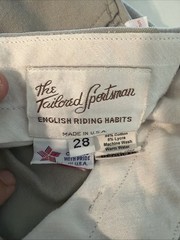 Tailored Sportsman Women’s Breeches Side Zip, Tan, Size 28