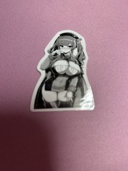 black and white waifu lewd stickers #4