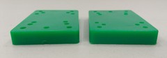 Pair of VINTAGE Skateboard Solid Green RISER PADS ~ 1/2″ ~ Hard Rubber
