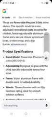 Powerslide Phuzion 3 Girls Inline Skate Soft Boot 76 mm Wheels Adjastable 37-40