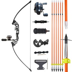 40lbs Bowfishing Recurve Bow Kit Fishing Arrow Reel Archery Straight Bow Hunting