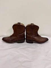 Womens Frye Billy Short Cognac Distressed Rugged Leather Cowboy Boots Sz 7 1/2 B