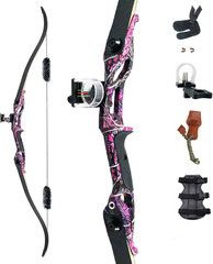 Topbows 56″ Recurve Bow Set – 30″ Draw, 30-50Lb, Right Hand, Outdoor Hunting