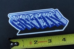 Grizzly Skateboards Griptape Blue Handrail OG Z58B Vintage Skateboarding STICKER