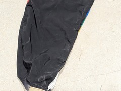 Vintage Flite Suit Skydiving Jumpsuit Rainbow Stripes Black (US)