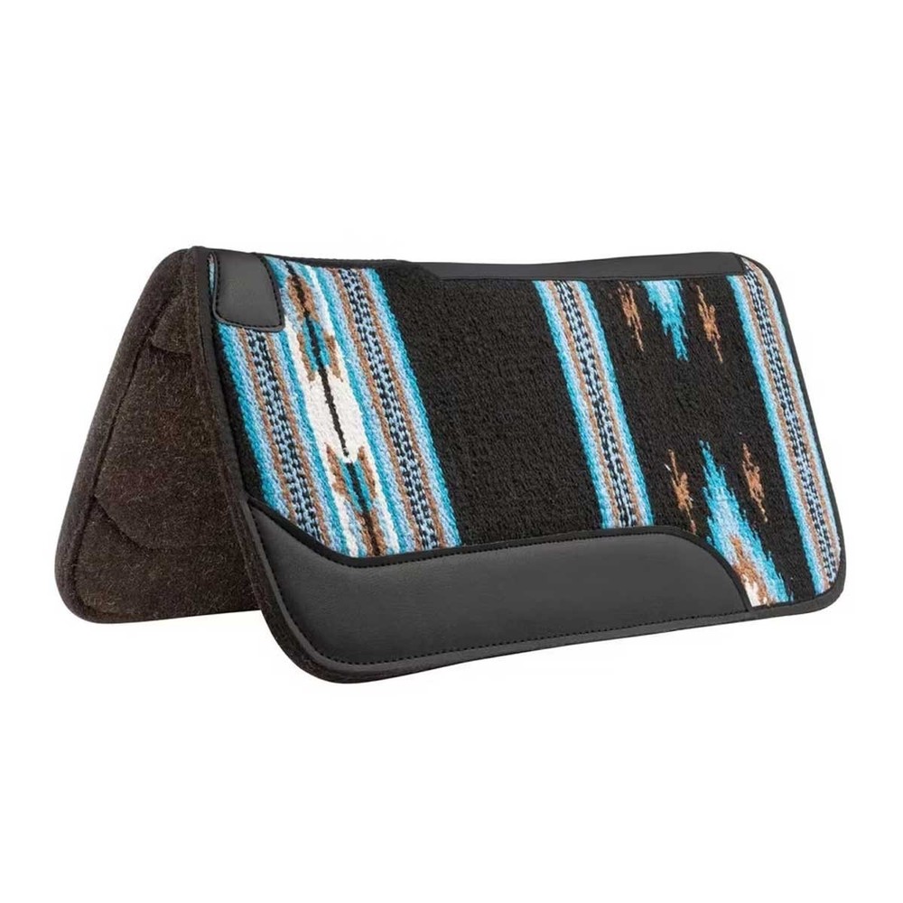 Weaver Leather Contoured Single Weave Wool Blend Felt Saddle Pad BLK/BLUE