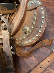 Vintage Simco Child Pony Saddle Leather Western Tooled AS IS USA