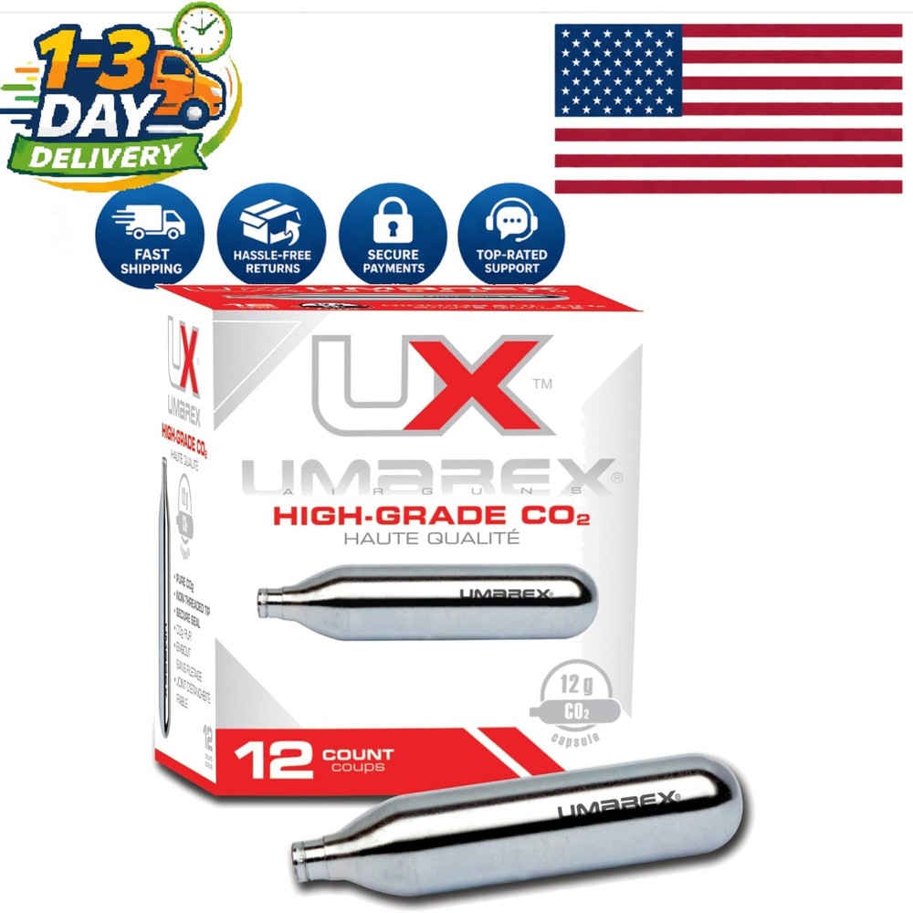 Umarex 12-gram CO2 Capsules – Superior Quality for Pellet Guns (Pack of 12)