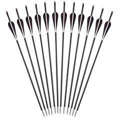 12Pcs 28″ Fiberglass Archery Arrows Spine 700 OD 7mm For Recurve & Compound Bows