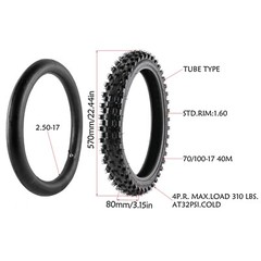 Front 70/100-17 Rear 90/100-14 Tire Tube for Dirt Bike CT90 CT110 KX85 YZ85 RM85
