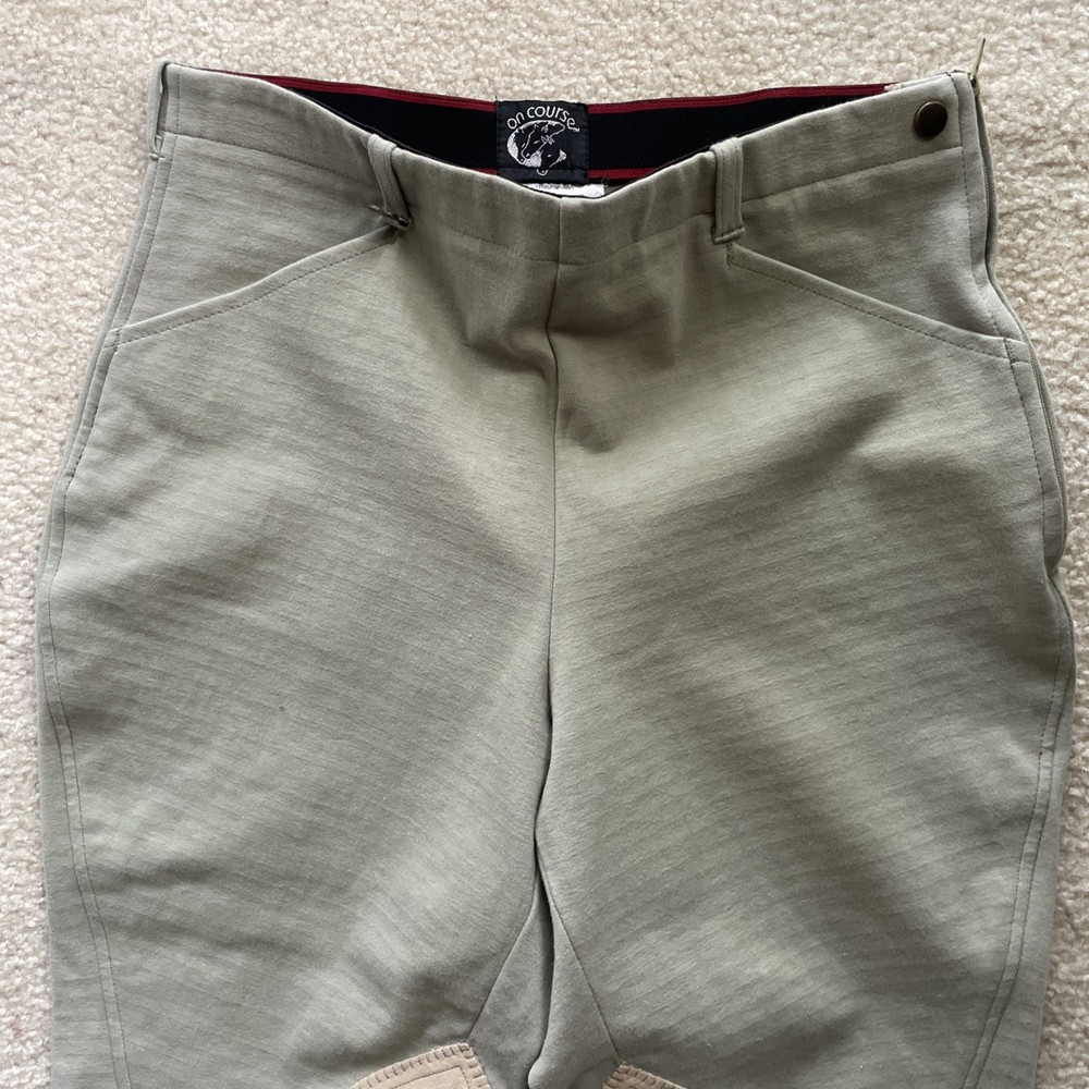 Equestrian Riding Pants On Course Light Green Size 32 Unique