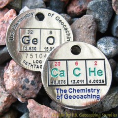 Chemistry of Geocaching PathTag Pair with Glow Enamel (2pcs lot)
