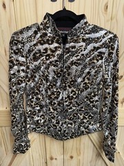 hobby horse animal print and sequins limited edition zip up jacket size medium