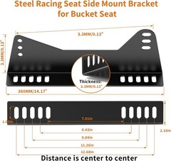Black Powder Coated Seat Mount Brackets 4 Pack Universal